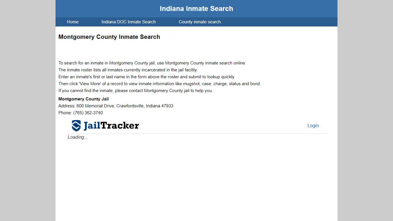 Montgomery County Inmate Search